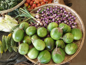 Bagan, Myanmar, Local Market for Vegetables, Fish, and other products