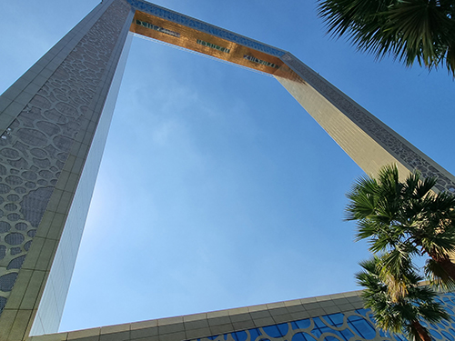 Dubai Frame, so big you can't fit in the cell phone camera frame
