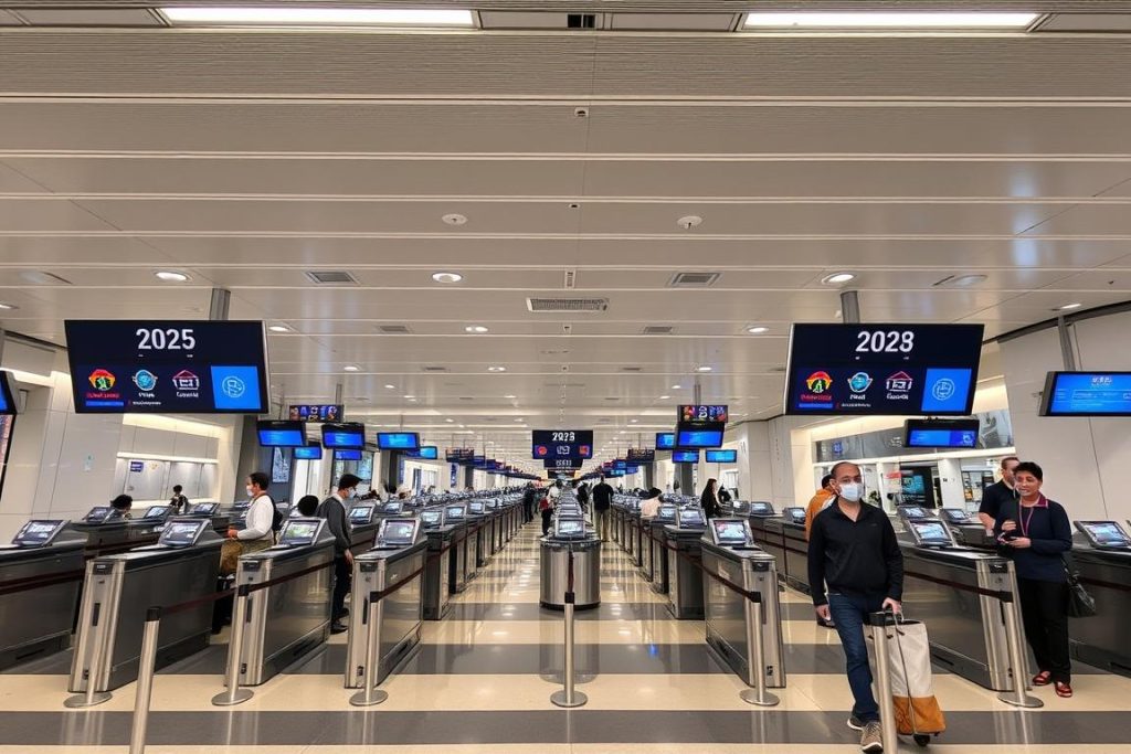 Singapore Changi Airport immigration checkpoint in 2025
